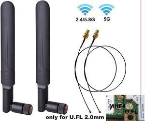 2 x 2.4GHz 5GHz 5.8GHz Dual Band WiFi RP-SMA Male Antenna+2 x 35CM U.FL/IPEX to RP SMA Female Pigtail Cable for Mini PCIe Card Wireless Routers PC Repeater Desktop FPV UAV Drone PS4 Build