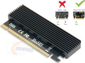 CORN NVME Adapter with Heat Sink fo M.2 NVME (M-Key) SSD to PCIE 3.0 X16 Expansion Card,Compatible for Windows 7/8 / 10