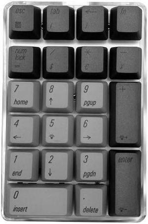 Mechanical Numeric Keypad GATERON Red Switch Wired Gaming Keypad Crystal Case White Backlit 21 Keys Mini Numpad Portable Keypad Extended Layout  Gray Magicforce by Qisan