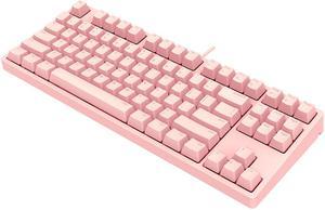 iKBC C200  87 Keys TKL Mechanical Keyboard with Cherry MX Brown Switch, Pink PBT Double Shot Keycap, N-Key Rollover and 6 Anti-ghosting Keys( No Light Version)