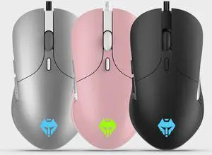 NEW ARRIVAL --Langtu K6  Ergonomic Design,Cool Exterior USB Wired 3200DPI Gaming Mouse For Office And Game, 7-color Breathing Backlit- Black (Silent Version)