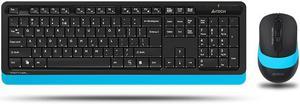 A4Tech FG1010  Ergonomic Design,Cool Exterior Waterproof 2.4Ghz  Wireless Keyboard And 2000DPI Adjustable Mouse Combo For Office And Game, 18-month Long Battery Time - Blue