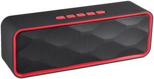 MANCASSY N7 Wireless Bluetooth Speaker, Outdoor Portable Stereo Speaker with HD Audio and Enhanced Bass, Built-In Dual Driver Speakerphone, FM Radio and TF Card Slot (Red)
