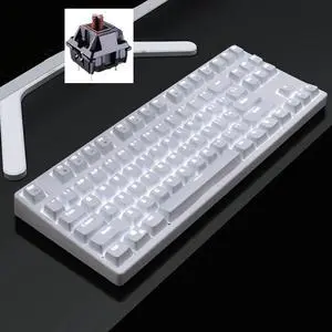CORN Readson F87   NKRO  Ergonomic Design,Cool Exterior USB Wired  TKL Classic White Mechanical Keyboard, White Backlit - (Brown Switch)