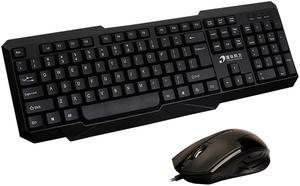 CORN  KM-920  Ergonomic Design,Classic  Exterior USB Wired Keyboard And Mouse Combo For Office And  Daily Use - Black