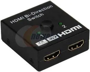 CORN HDMI Bi-Direction Switch,HDMI Splitter 4K, 2 x 1 or 1 x 2 HDMI Switch Bidirectional HDMI switcher for HDTV, Blu-Ray, DVD, Satellite, DVR, Playstation, Xbox and More (Black) - Supports 3D