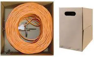 CAT5E, UTP, Bulk Cable, Stranded, 350MHz, 24 AWG, Orange, 1000 ft
