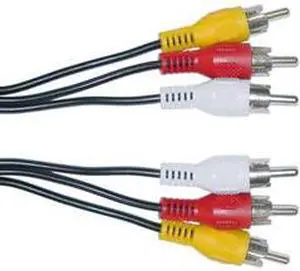 3 RCA Male / 3 RCA Male, Audio / Video Cable, 25 ft