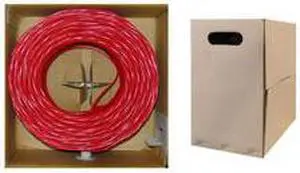 Cable Wholesale Cat5e UTP Bulk Cable Solid 350MHz 24 AWG 1000 ft - Red