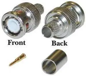 Cable Wholesale  RG6 BNC Male Crimp Connector - 3 piece