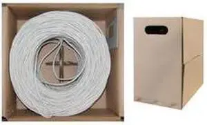 Cable Wholesale CAT5E UTP Bulk Cable Solid 350MHz 24 AWG White - 1000 ft