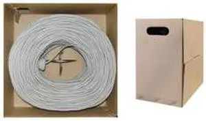 Cable Wholesale CAT5E UTP Bulk Cable Solid CMP/Plenum 350MHz 24 AWG 1000 ft - Gray
