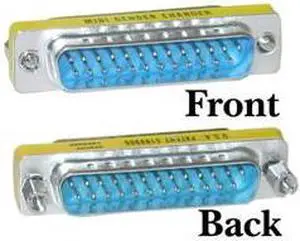 DB25 Male / DB25 Male, Serial Mini Gender Changer