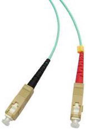 Cable Wholesale LC / SC Multimode Duplex Fiber Optic Cable 10-Gigabit Aqua 50/125 - 10 Meter (33ft)