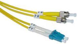 LC / ST, Single Mode, Duplex Fiber Optic Cable, 9/125, 15 Meter