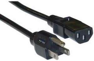 Cable Wholesale Computer / Monitor Power Cord, NEMA 5-15P to C13, 10 Amp, UL / CSA rated, 1 foot - Black