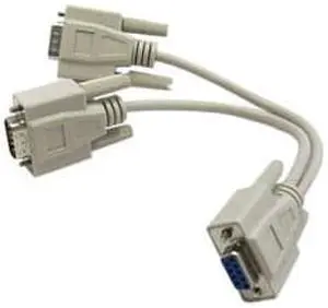 DB9 Female / DB9 Male x 2, Molded 8 inch