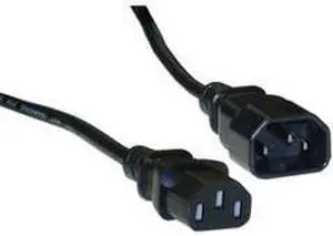 Computer Power Cord Extension, UL / CSA, Black,12 ft