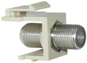 Cable Wholesale Keystone Insert, Beige, F-pin Coaxial Connector, F-pin Female Coupler
