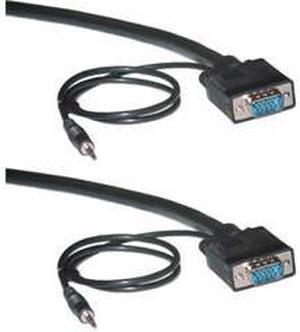 Cable Wholesale HD15 (SVGA) Male / HD15 (SVGA) Male + 3.5mm Audio Coaxial Double Sheilded 25 ft
