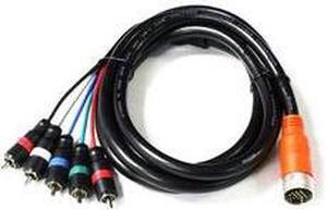 10 feet EZ Pull Orange Tip Male to 5 RCA Male