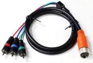 3 feet EZ Pull Orange Tip Male to 3 RCA Male ( Red, Green, Blue )