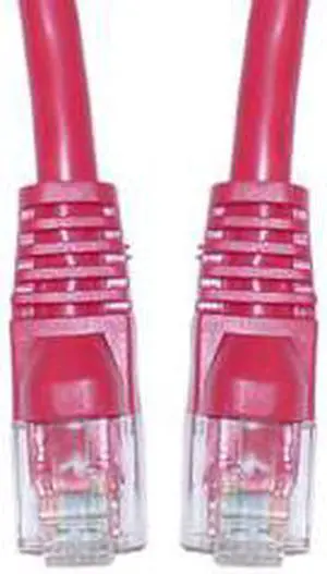CAT6A, UTP, with Molded Boot, 500MHz, Red, 1ft