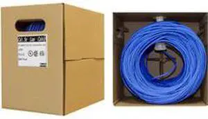 Bulk Cat5e Blue Ethernet Cable, Solid, UTP (Unshielded Twisted Pair), Pullbox, 500 foot