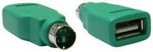 USB A Female to MiniDin6 (PS/2) Male, Adaptor (Green)