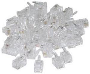 RJ22 4P/4C Connectors for Flat Cable (100 Pcs Per Bag)
