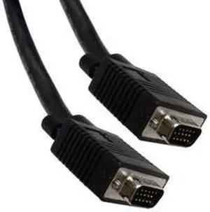 Plenum VGA Cable, Black, HD15 Male, Coaxial Construction, Shielded, 75 foot