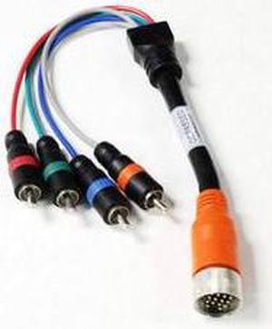 1 feet EZ Pull Orange Tip Male to 4 RCA Male