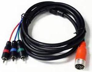 6 feet EZ Pull Orange Tip Male to 3 RCA Male ( Red, Green, Blue )