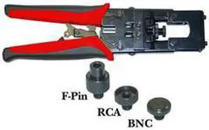 Compression Tool RG59, RG6, F-pin, BNC, RCA