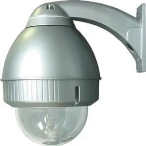 OUTDOOR DOME HSG.,SILVER,FOR UNITIZED PTZ CAMERAS,WALL MNT.