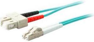 AddOncomputer.com 2m Laser-Optimized Multi-Mode fiber (LOMM) Duplex SC/LC OM4 Aqua Patch Cable