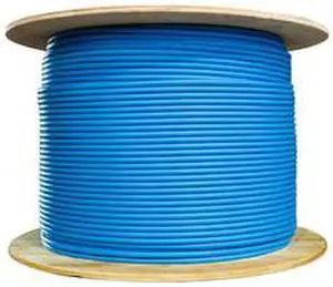 Plenum Cat6 Bulk Cable, Blue, Solid, Shielded, CMP, 23 AWG, Spool, 1000 foot