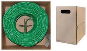 Bulk Shielded Cat6 Green Ethernet Cable, STP (Shielded Twisted Pair), Solid, Spool, 1000 foot