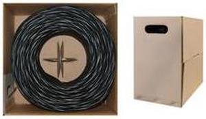 CAT6, UTP, Bulk Cable, Stranded, 500MHz, Black, 1000 ft