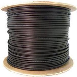 Direct Burial/Outdoor Rated Shielded Cat5e Black Ethernet Cable, Solid, 24 AWG, Spool, 1000 foot