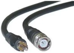 RG59U Coaxial BNC to RCA Video Cable, Black, BNC Male to RCA Male, 75 Ohm, 95% Braid, 3 foot