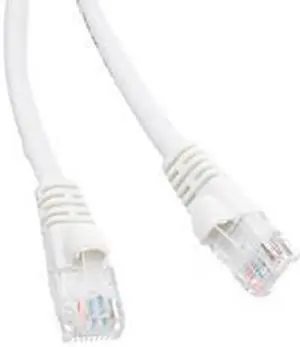 Cat6a White Ethernet Patch Cable, Snagless/Molded Boot, 500 MHz, 100 foot