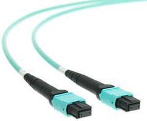 Plenum Fiber Optic Cable, MTP / MTP (MPO), Multimode, Duplex, 12 Strand, 40/100 Gbps, 50/125, 5 mete