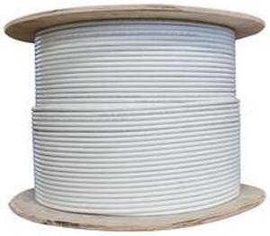 Bulk Shielded Cat6 White Ethernet Cable, Solid, Spool, 1000 foot