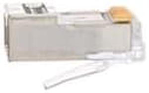 Platinum Tools EZ RJ45 Shielded Cat5e Crimp Plugs, Slide Through Wires, 100 Pieces