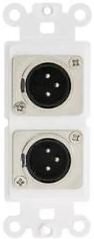 Cable Wholesale Decora Wall Plate Insert White Dual XLR Male To Solder Type