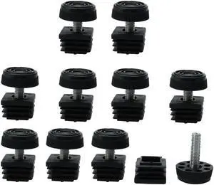 Unique Bargains 4 Sets Antislip Plastic Square 25mm x 25 mm Chair Foot Cover Table Furniture Leg Protector Black