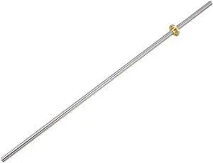 500mm T8 OD 8mm Pitch 2mm Lead 4mm Stainless Steel Lead Screw Rod with Copper Nut (Acme Thread) for 3D Printer Z Axis