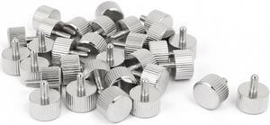 M3 x 6mm Nickel Plated Flat Head Knurled Thumb Screw 30pcs for Computer PC Case