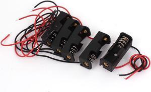 Plastic Shell 2-Wire 12V 23A Battery Holder Case Box 5Pcs Black